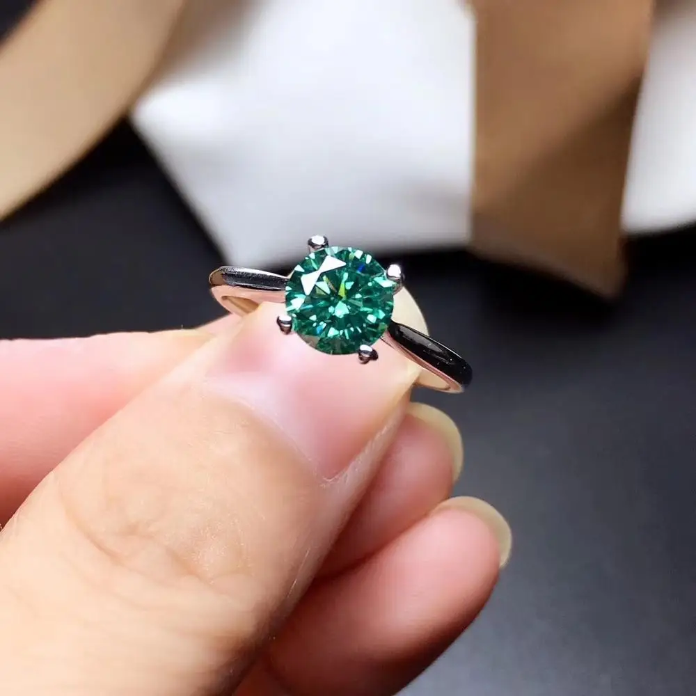 Кольцо с зеленым моисанитом новое кольцо индивидуального дизайна серебряное