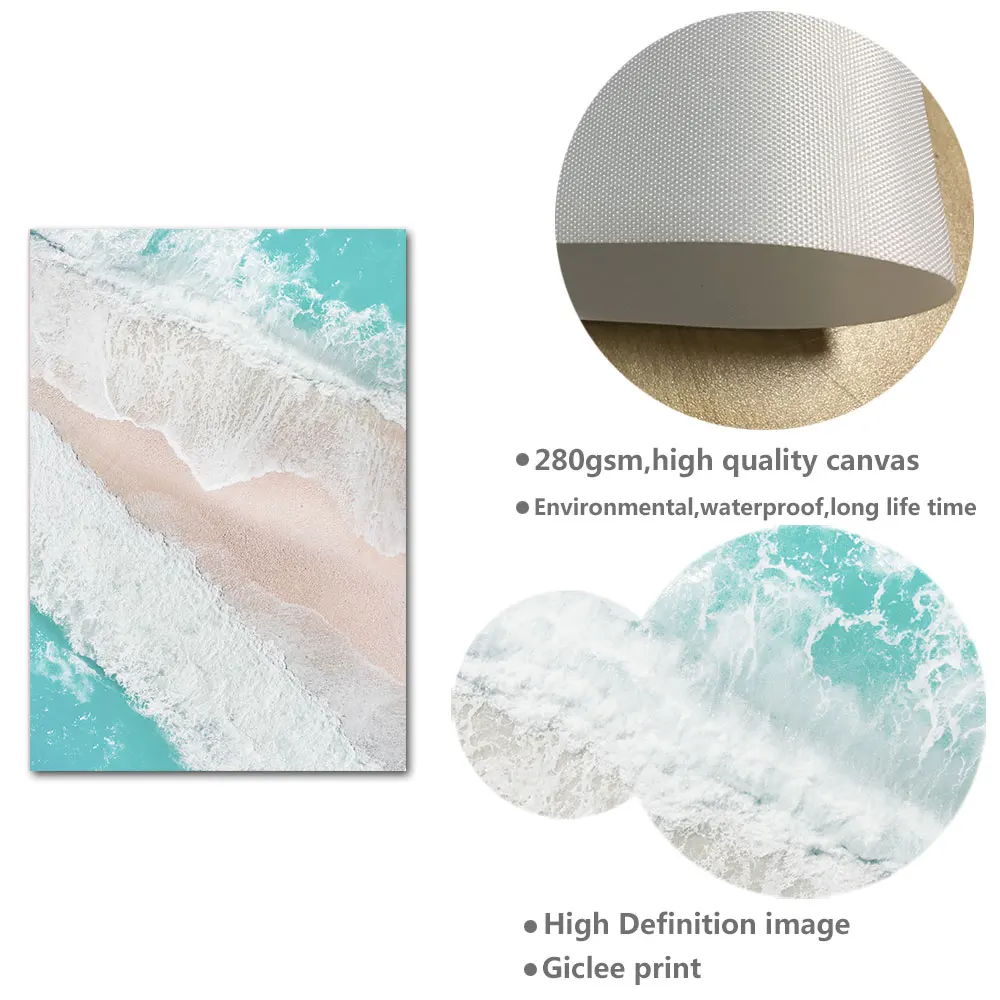 Океан пляж пальмовое дерево холст постер скандинавский природа морской пейзаж