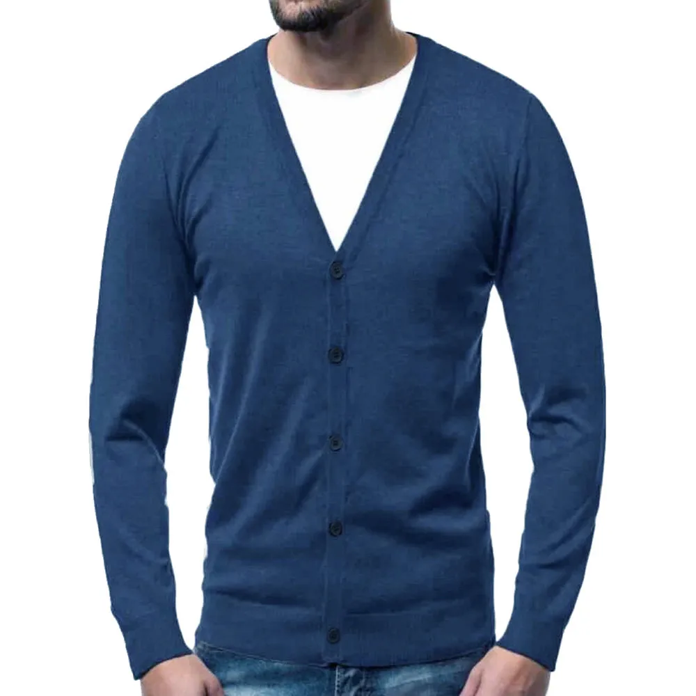 Мужской кардиган свитер куртка теплый мужской на пуговицах с V-образным вырезом