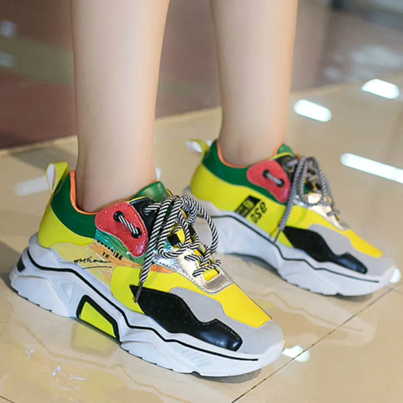 Dad Shoes Woman 2019 Ladies Wild Sneakers Women Breathable Mesh Platform Comfort Casual Chunky Basket Femme | Обувь