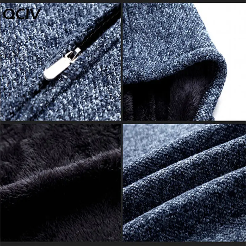 

Thick Sweater Men Hooded Autumn Winter Solid Thicken Outwear Sweater coat Casual Cardigans Velvet inside Big size 3XL