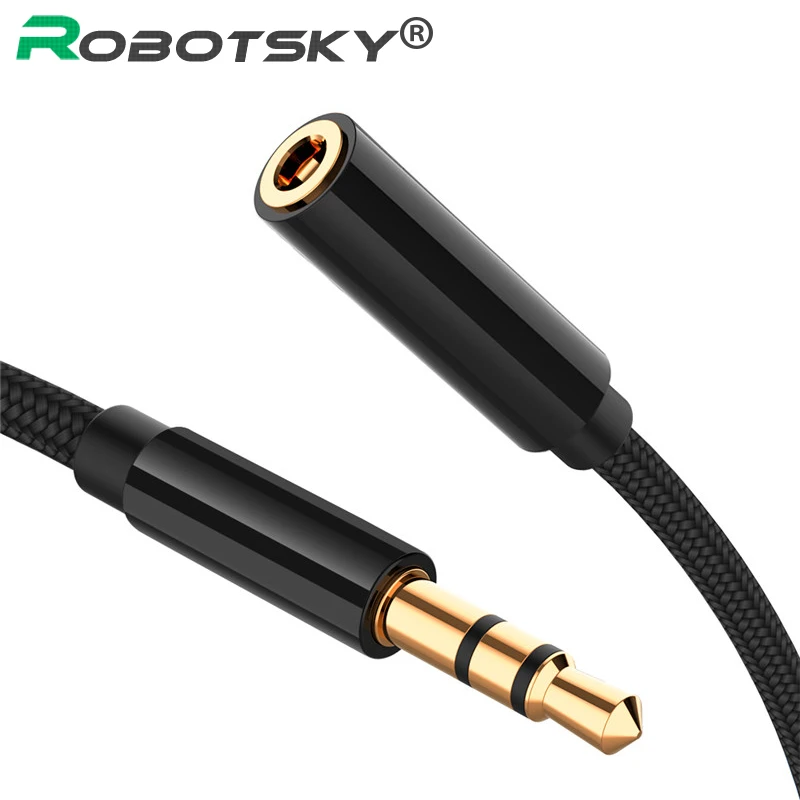 Аудиокабель-удлинитель с разъемом 3 5 мм штекер-гнездо для наушников