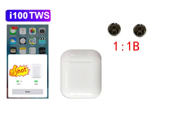 i100B I100 наушники-вкладыши TWS с сенсорным управлением Bluetooth 5,0 гарнитура супер бас Беспроводной наушники PK i15 i10 i90 LK TE9 i50 i30 i20 i60 i180 - Цвет: i100B