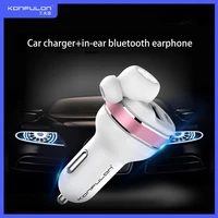 fast car charger bluetooth wireless headset bluetooth earphone hands free mic answer call for iphone12 bt 05