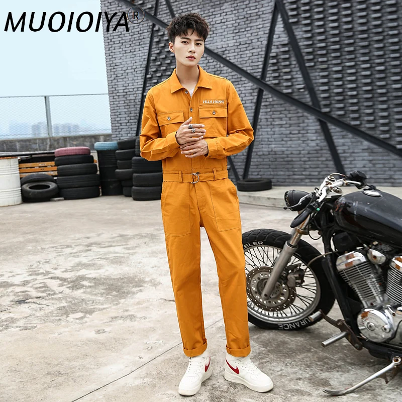 

Trendy Korean Style Overalls Jumpsuits For Men Clothing 2021 Fashion Designer Hip Hop Long Sleeve Spring Autumn Streetwear Pants