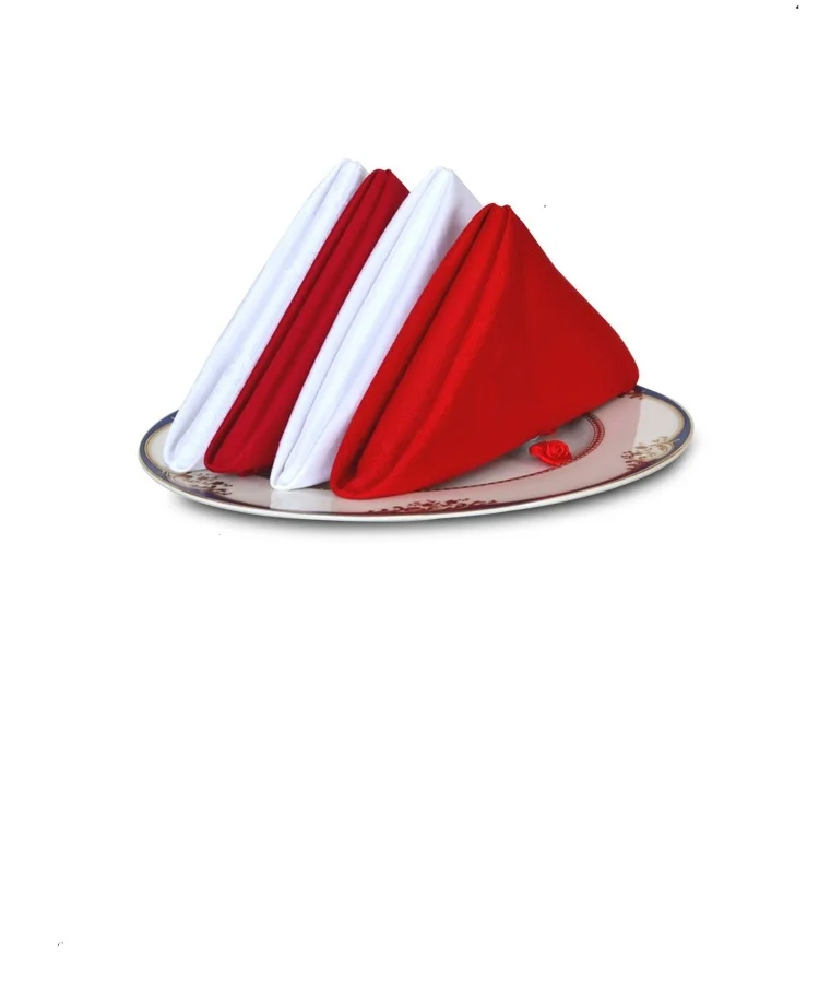 Высококачественная хлопковая салфетка для гостиничного стола красная и белая