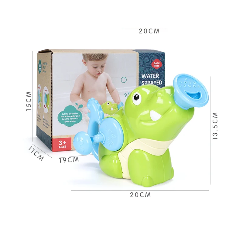 

Baby Bath Toy Child Bathing Hand-Cranked Sprinkler Crocodile Bathing Toy Cartoon Water Flow Spray Educational Toys For Infant
