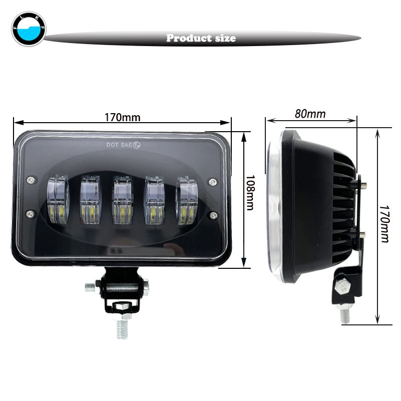 4pcs 6 Inch 50W LED Work Light Flood Driving Lamp for Off Road truck 4WD 4x4 UAZ Motorcycle 12V 24V Auto Fog Lamp. | Автомобили и