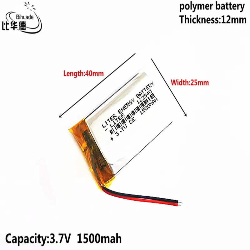 

Liter energy battery Good Qulity 3.7V,1500mAH 122540 Polymer lithium ion / Li-ion battery for tablet pc BANK,GPS,mp3,mp4