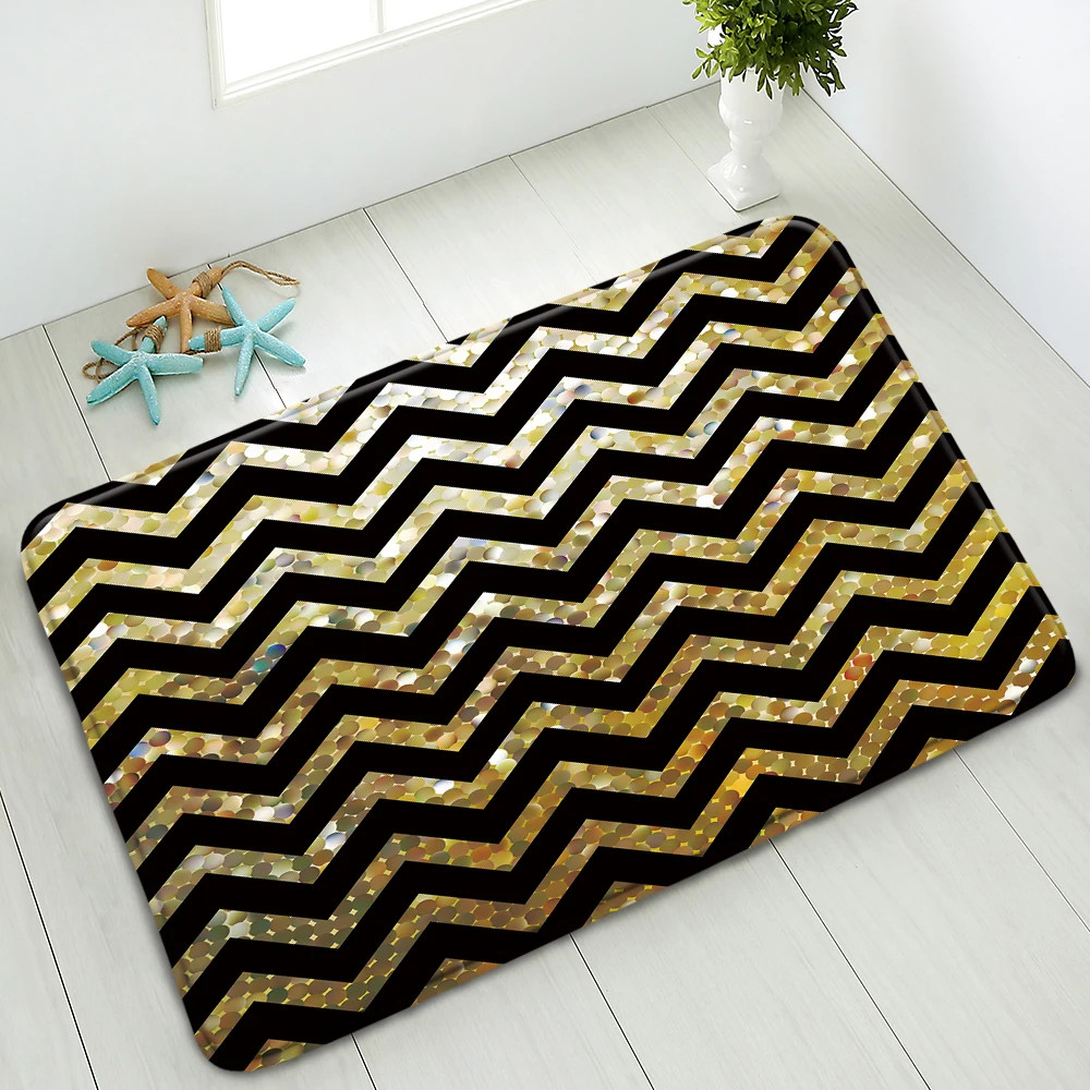 

Non-Slip Bath Mat Simple Geometric Floor Mats Kitchen Bedroom Doormats Rug Indoor Carpet Foot Pads Water Absorption Home Decor