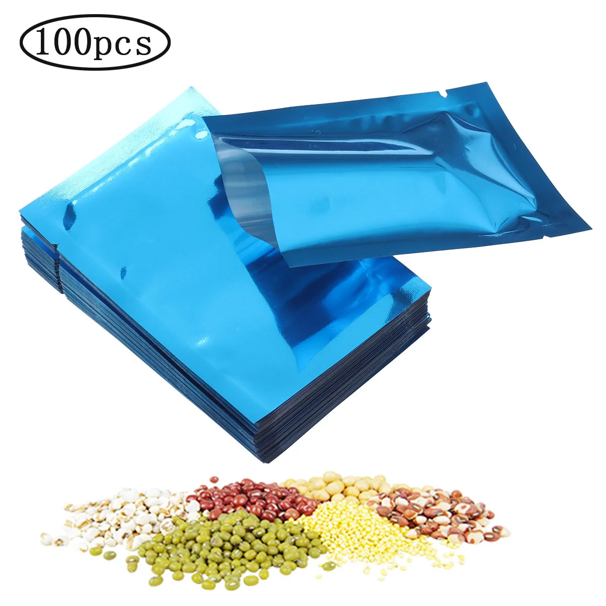 100 шт. Алюминий Фольга рулоны для вакуумной упаковки мешок Еда контейнер конфеты