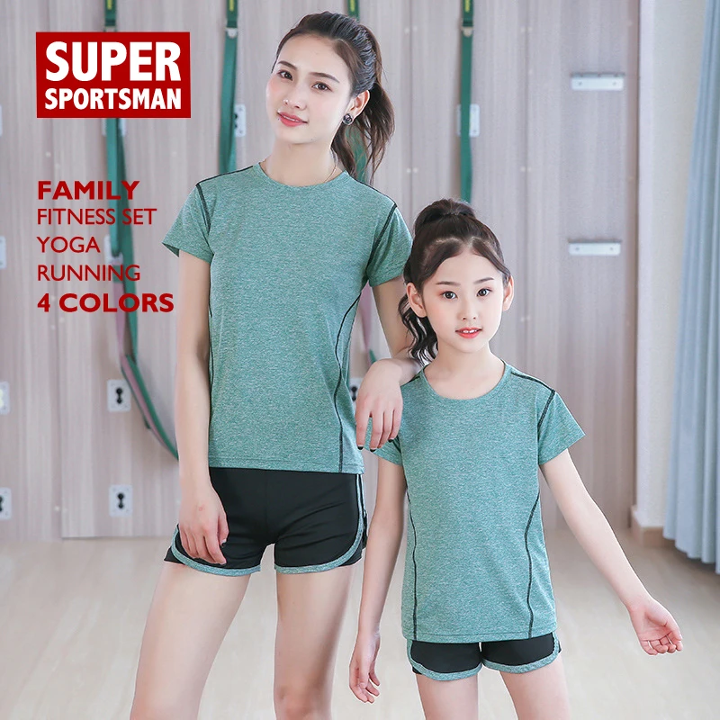 Детские спортивные топы костюм для бега женская спортивная футболка шорты