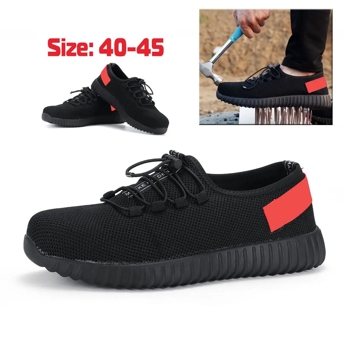 Мужская зимняя Безопасная рабочая обувь со стальным носком Повседневные Дышащие