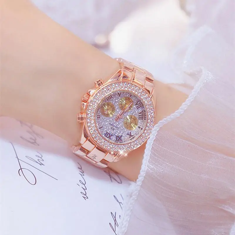 bs brand luxury diamond women watch quartz rose gold hot sell watches stainless steel exquisite watch for women clock relogio free global shipping