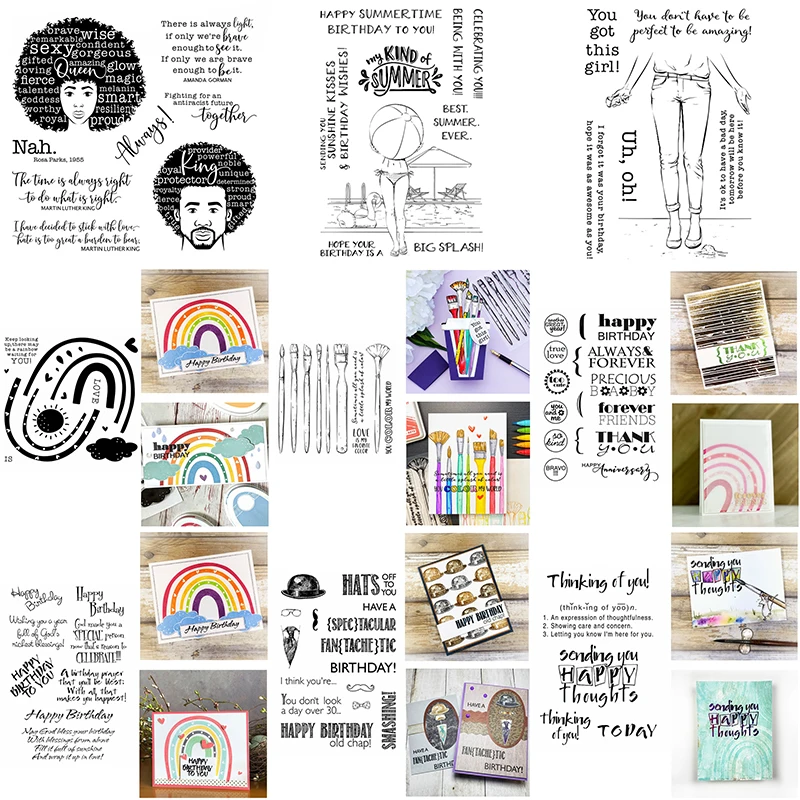 Прозрачные силиконовые штампы с чувствительностью на день рождения базовая