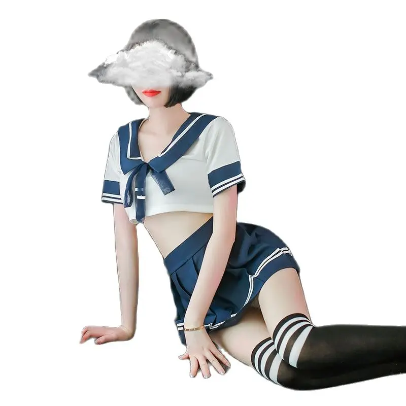 

Пикантное нижнее белье Guiruo в морском стиле, одежда для ролевых игр, Студенческая одежда, Сексуальная Талия, откровенная Соблазнительная уни...