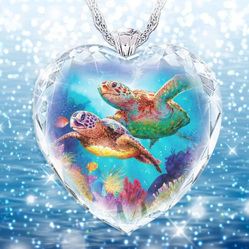 

60pcs/ lote VOVT Brand Fashionable lady crystal heart pendant lovely turtle jewelry goth choker chain new necklace 2020