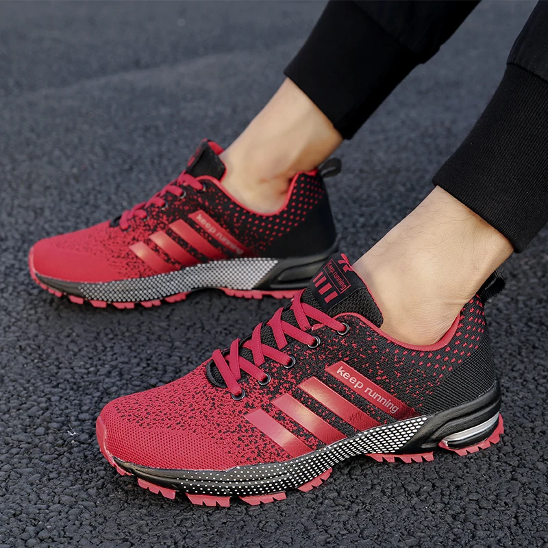 

2021 Men Running Shoes Breathable Outdoor Sports Shoes Lightweight Sneakers for Women Comfortable Athletic Training Footwear