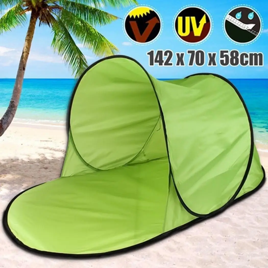 Portable Folding Beach Tent Automatically Open Outdoor Awning Waterproof Oxford Fabric Summer Camping Anti-UV Single Wigwam | Спорт и