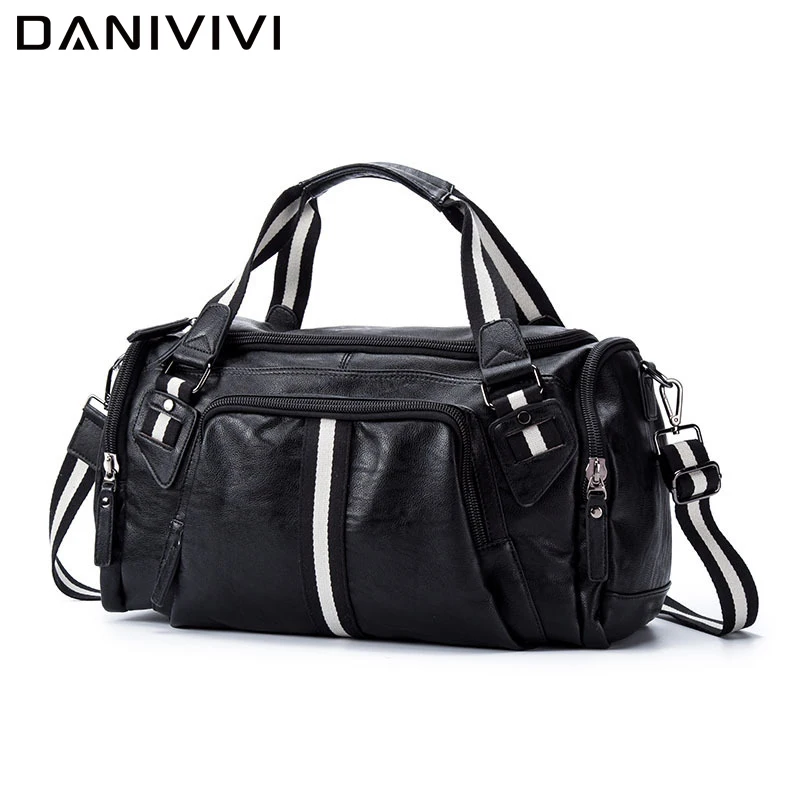 Дизайнерские сумки из мягкой кожи для мужчин дорожный Органайзер Черная