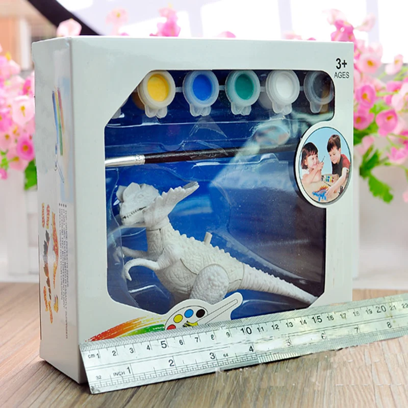 Пластиковая модель динозавра ручная роспись ручки цветной пластырь детская