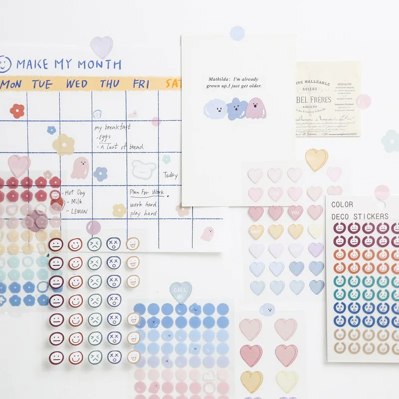 3 листа наклейки для дневника скрапбукинга | Канцтовары офиса и дома