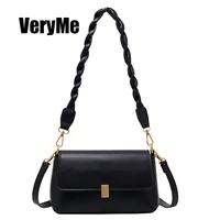 VeryMe High Quality Leather Messenger Lady Bag Elegant Solid Color Women Pack Vintage Fashion Female Tote Bags Sac A Main Femme