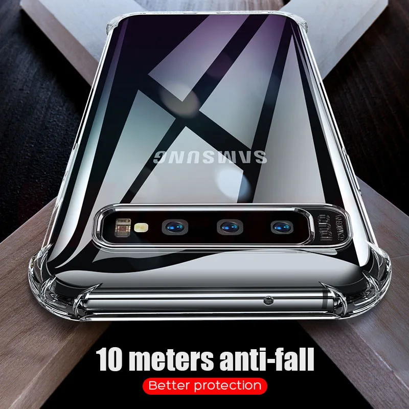 Чехол-накладка из силикона и ТПУ для samsung galaxy S10 S10plus S10e чехол прозрачный мягкий A10