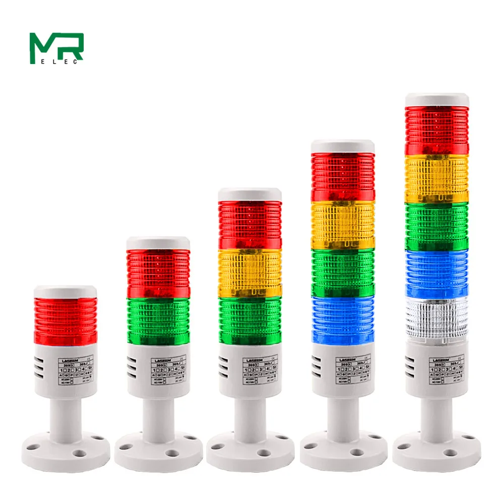 v do Alarme da Luz de Advertência da Torre do Sinal Dispositivo Industrial Giratório Novo 24 v 110 220 1 Optional 5 Opcional 12v