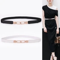 new design thin waistbands stretch cummerbunds for dress gold chain buckle belt red elastic waist seals girl skirt accessories