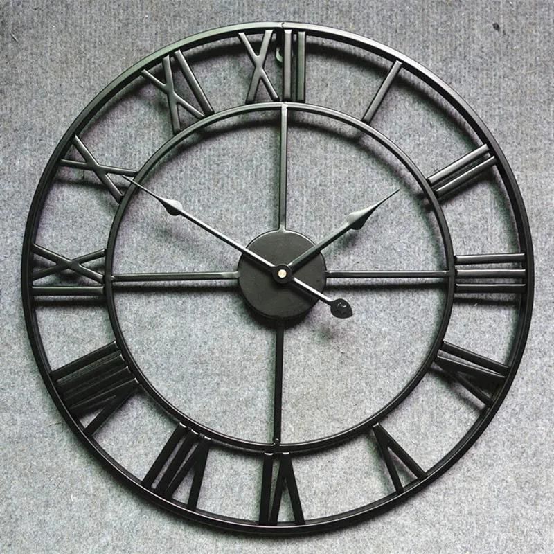 

Large Wall Clock T Oversized Watch Cut Luxury Art Retro Living Room