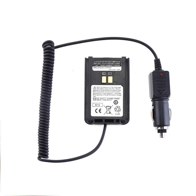 Tanie 12/24V Samochód ładowarka Eliminator Adapter Do Obsługi YAESU Ft4X Ft4Xr FT-4X FT-4XR SBR-28 Radio Akcesoria Walkie Talkie