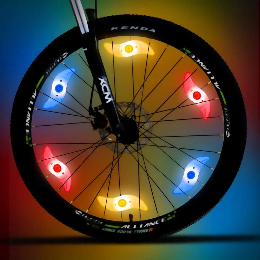 6 упаковок светодиодный светильник для велосипедных шин RGB спицевой s верховой