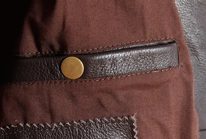 

Jacket Genuine Leather Vintage Brown Casual Motorcycle Motor Biker Leather 100% Real Cowhide Coat Slim Plus Size Outerwear