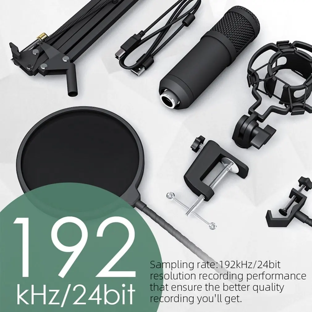 

Condenser Microphone USB Mobile Computer K Song Live Game Voice Chat Recording Microphone Bracket Set