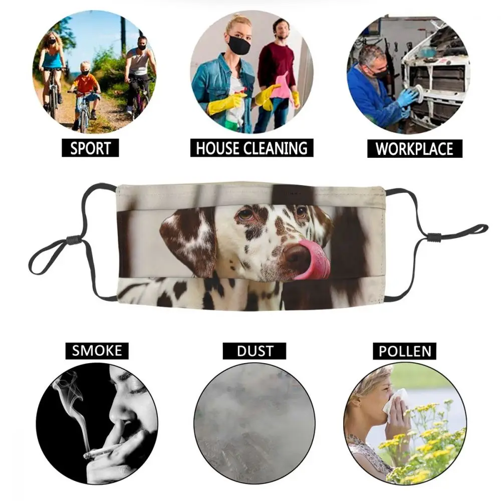 

Dalmatians Pet Dog Reusable Face Mask Animal Lover Anti Haze Dustproof Mask Protection Cover Respirator Mouth Muffle