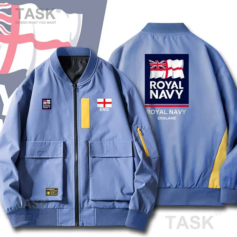 Bomber Military Biker Jacket Navy England English ENG UK clothes country Army Men's Windbreaker Spring Autumn Casual Coat | Мужская