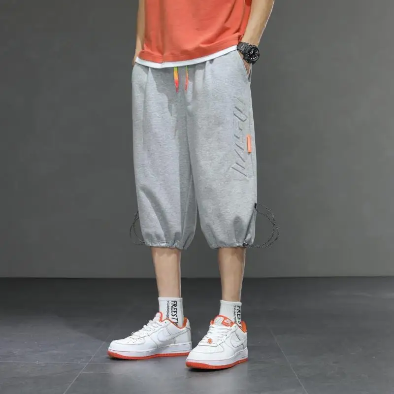 

Sports shorts men's summer loose fitting pants thin large casual knitwear small foot closed running Capris