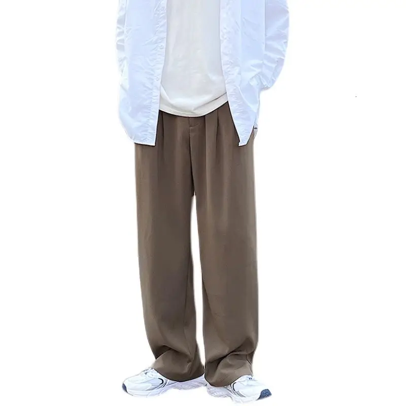 

Summer Solid Color Casual Pants Men's Korean Fashion Loose Drape Straight-leg Pants Men Harajuku Streetwear Wide-leg Pants Men