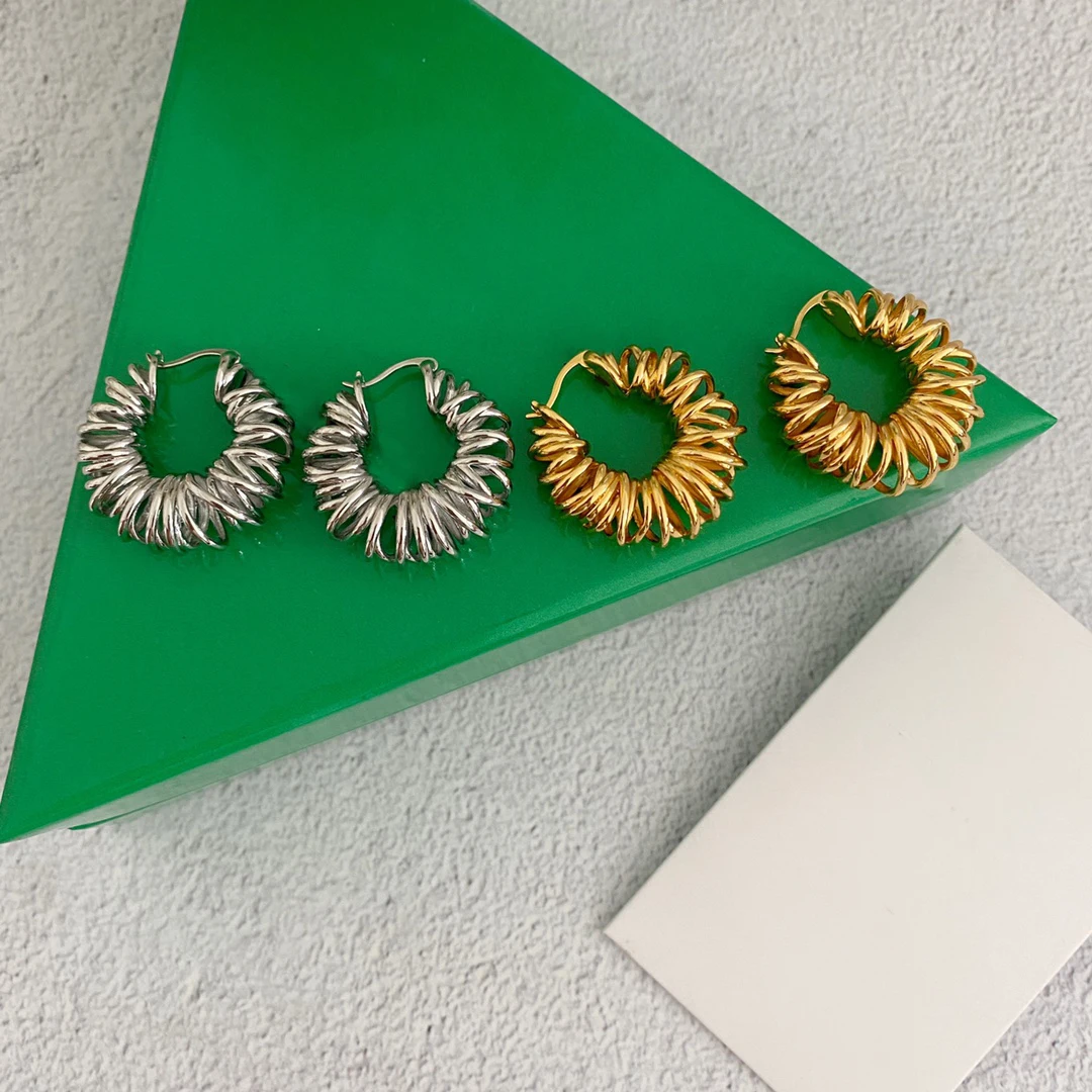 

Trend Europe Designer Brass 18K Gold Plated Silver Fashion Earrings Women Luxury Jewelry Brand Bijoux Goth Hip Hop