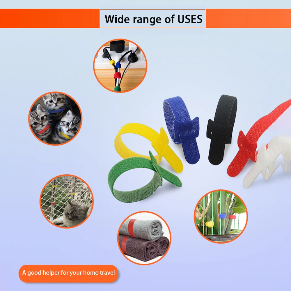 Набор из 100 штук многоразовых нейлоновых кабельных замков с клеевым слоем для организации электрических проводов и крепления проводов. Регулируемый держатель.