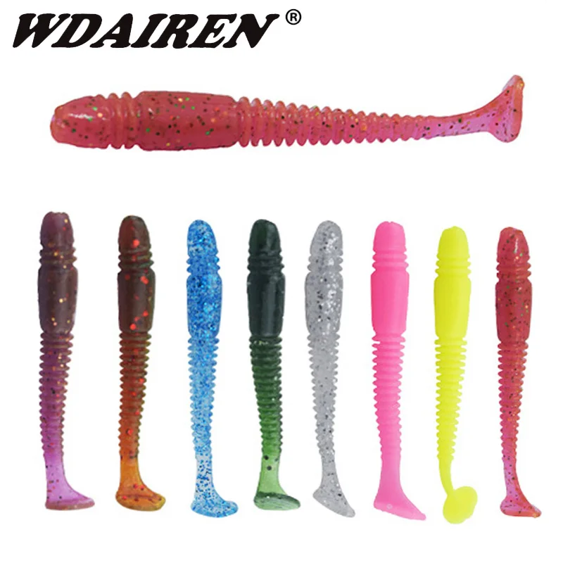 

16pcs/Lot Jigging Wobblers Worms Soft Bait 5cm 1g Fishy Smell Silicone Tackle Artificial Bait Tail Swimbaits Bass Carp Pesca