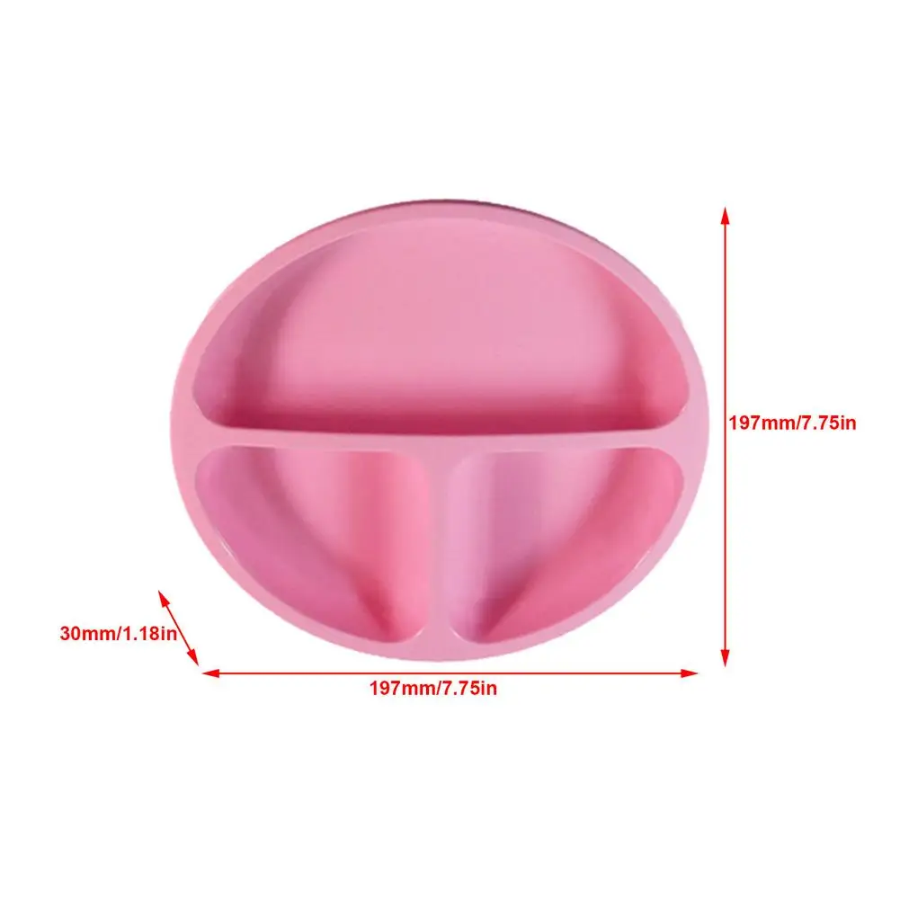 

Non-Slip Divided Toddlers Plate Suction Food-grade Silicone Plates Lids Suitable For Microwave Dishwasher And Ovens