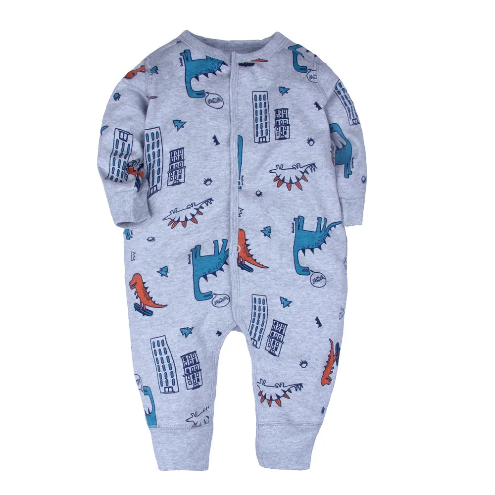 Pijama infantil; одежда для малышей; пижамы-комбинезоны для девочек; пижамы для маленьких мальчиков; комбинезон для новорожденных; ползунки для малышей - Цвет: Dinosaur gray