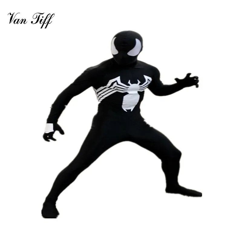 Костюм Человека паука костюм Лего зентай для косплея черный Веном Супергерой