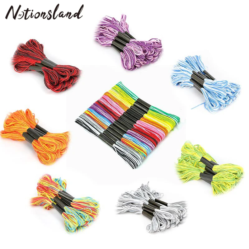 12 шт. разноцветная вышивка нить для рукоделия 8 75 ярдов на хлопок набор нитей
