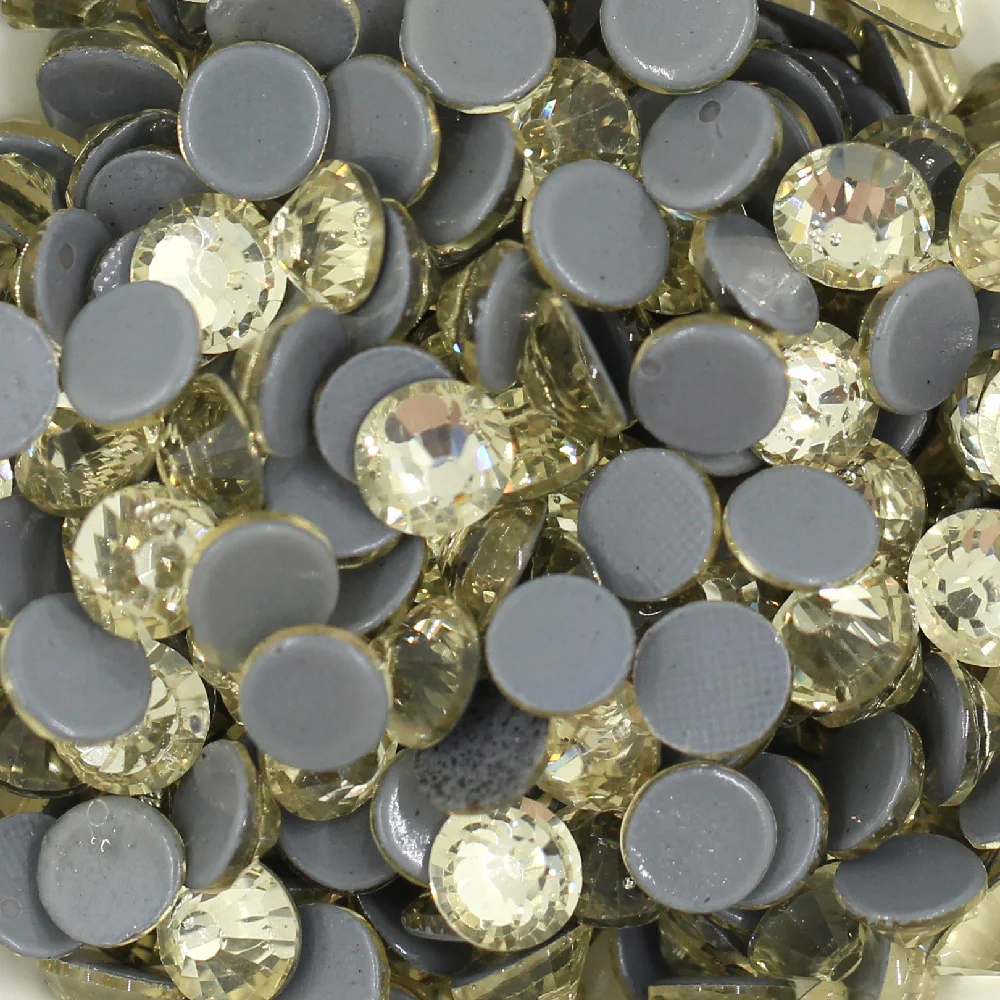 AAAAA высококачественные Стразы с кристаллами горячей фиксации светло желтые