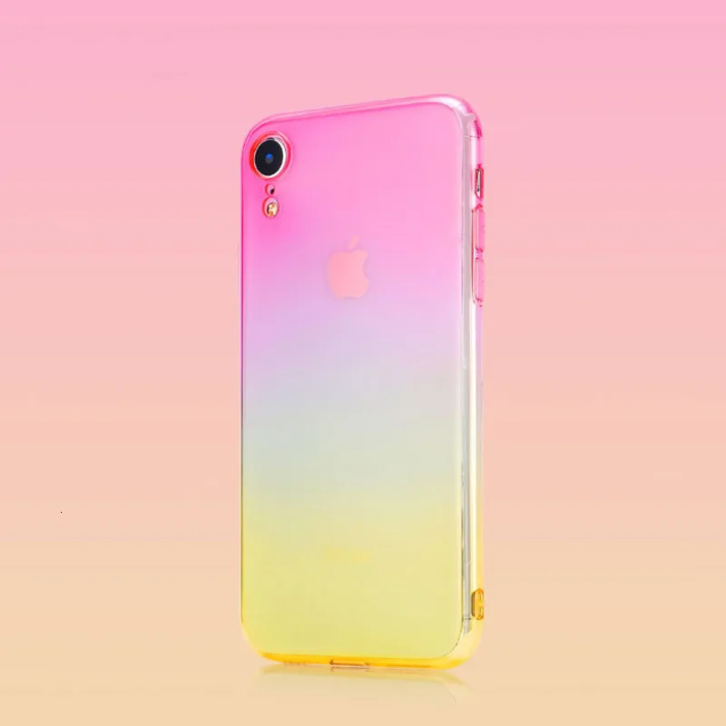 Чехол для мобильного телефона с градиентом iPhone X XS XR XSMax 8 7 6 6splus 5 5S 5SE прозрачный