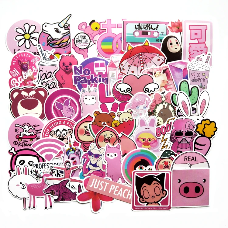 50 шт. ПВХ водонепроницаемый для девочек каваи розовый Забавный автомобильный