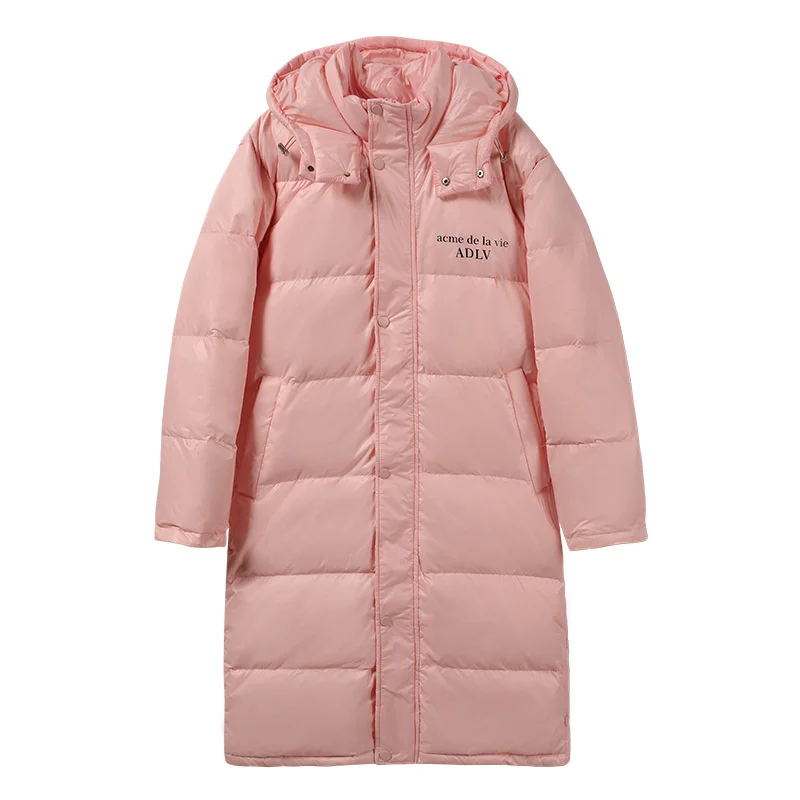 Thick Down Jacket Women's Long Overcoat Parka 2023 New Winter Loose Hooded White Duck Down Coat Female Warm Casual Jackets